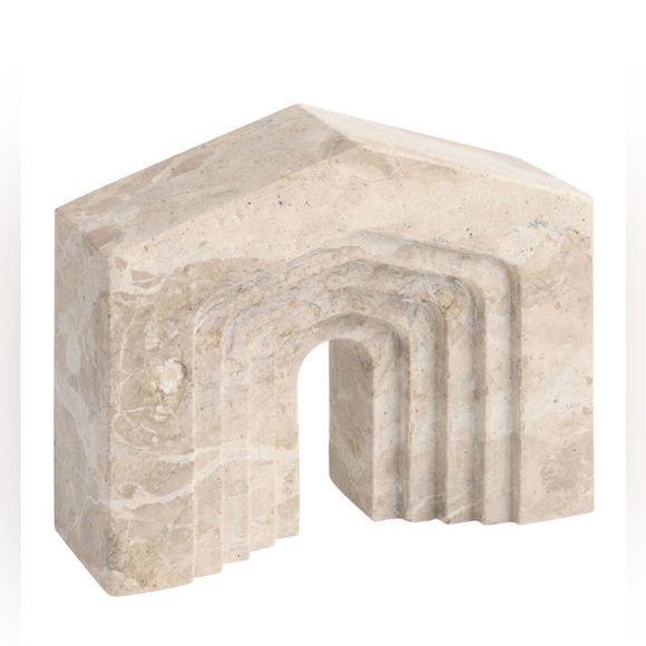Cost Plus World Market Other - WORLD MARKET NATURAL MARBLE BEIGE TONES ARCH DECOR STATUE HOME DECOR